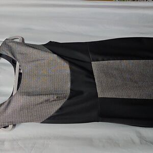 Worthington Black and Gray Ribbed Midi Dress